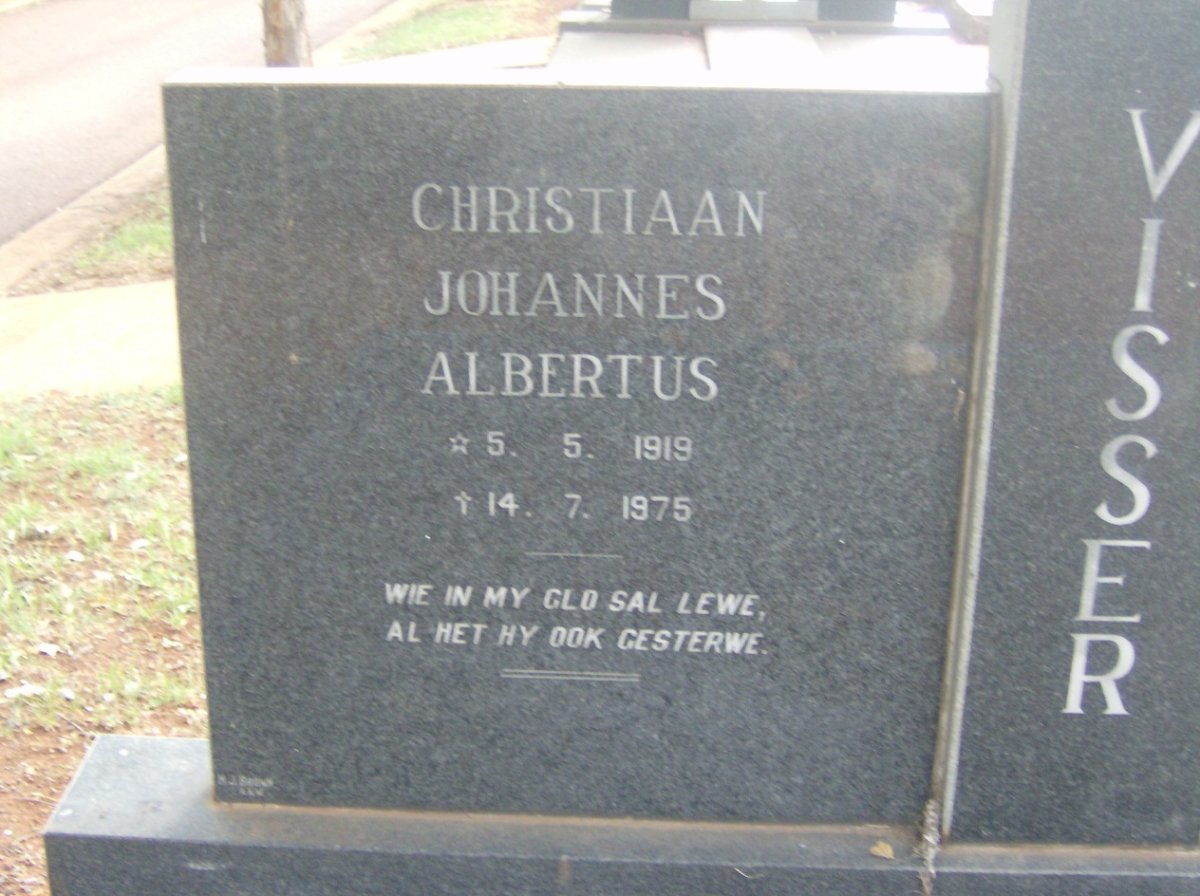 VISSER Christiaan Johannes Albertus 1919-1975