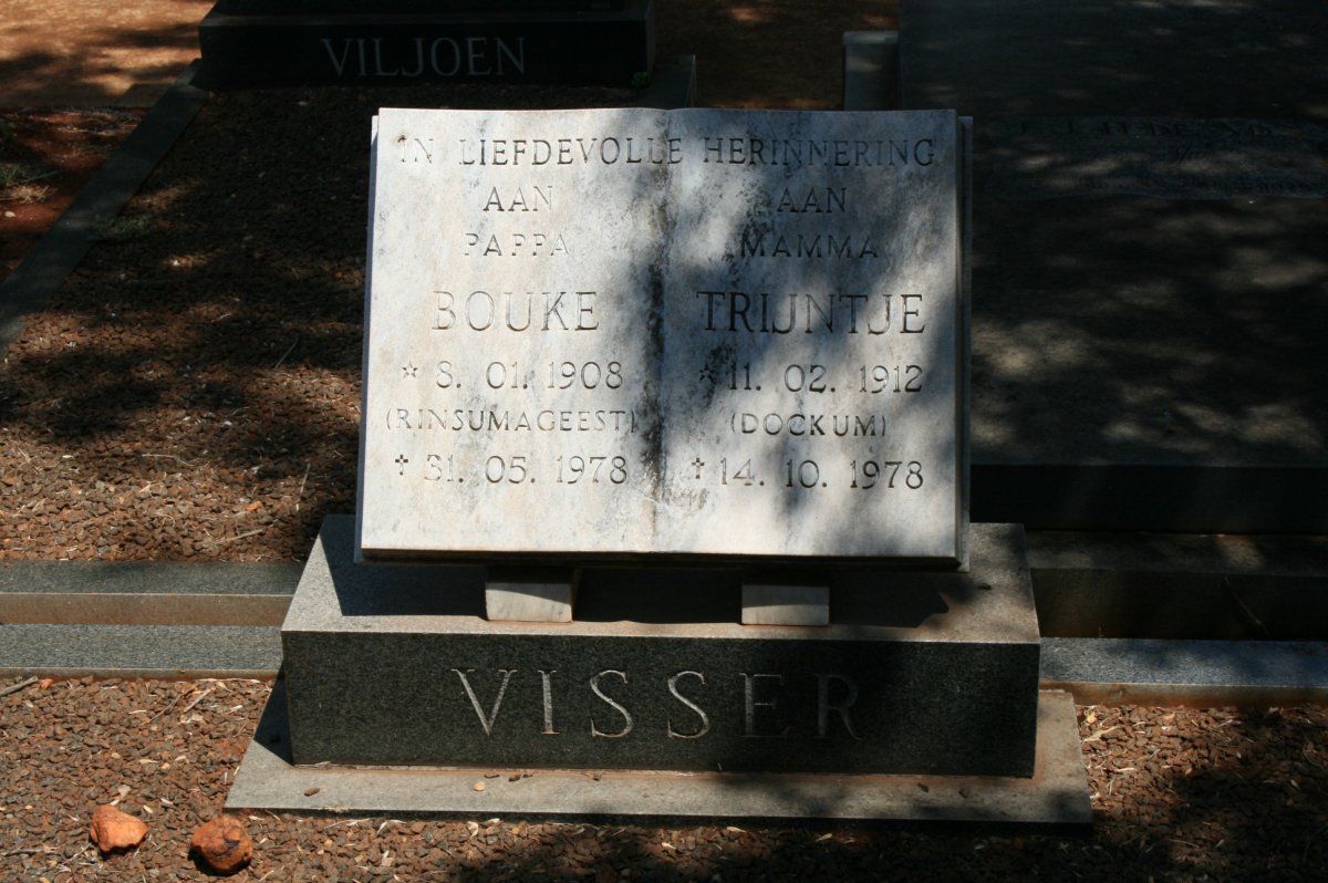 VISSER Bouke 1908-1978 &amp; Trijntje 1912-1978