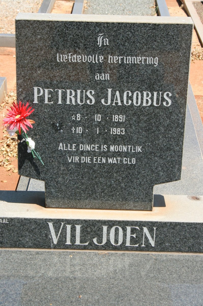 VILJOEN Petrus Jacobus 1891-1983