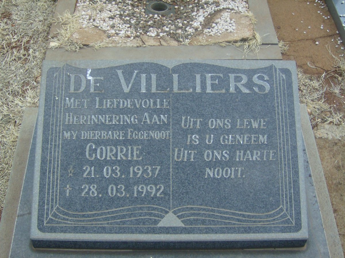 VILLIERS Corrie, de 1937-1992