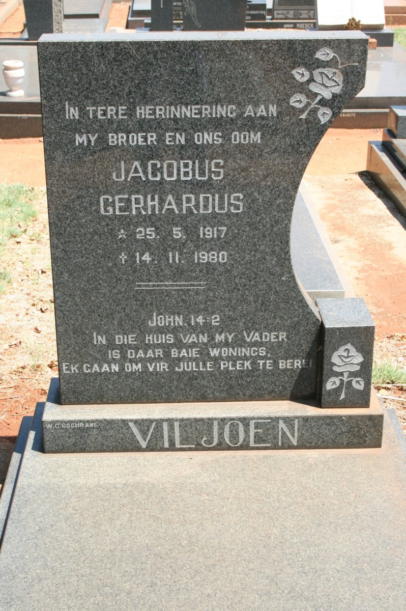 VILJOEN Jacobus Gerhardus 1917-1980