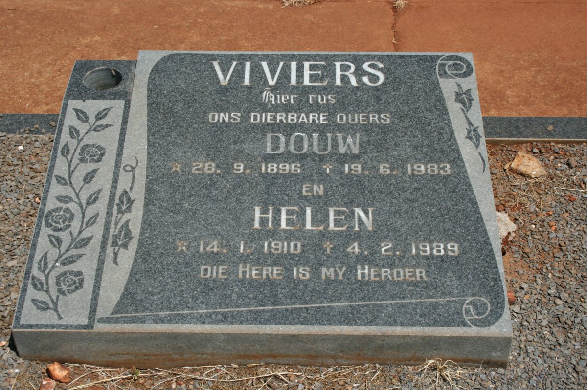 VIVIERS Douw 1896-1983 &amp; Helen 1910-1989