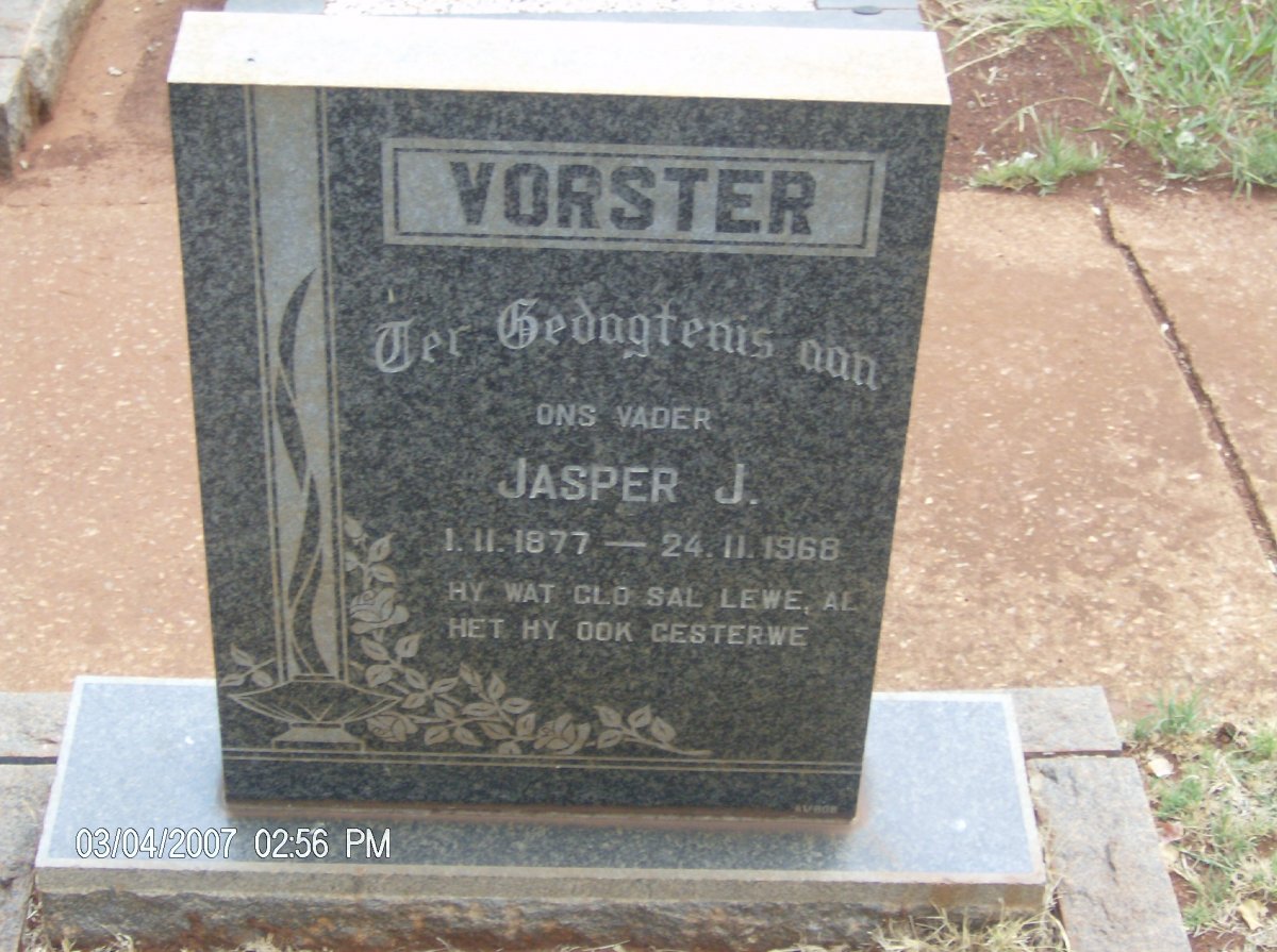 VORSTER Jasper J. 1877-1968