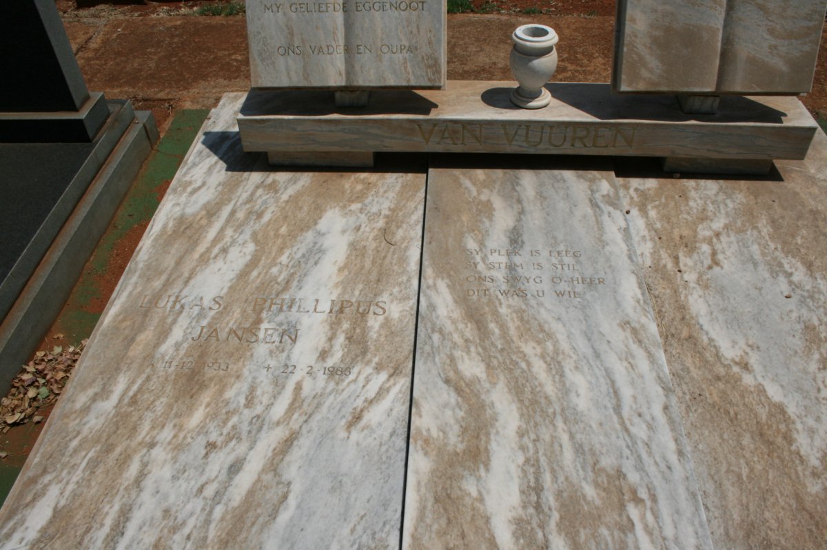 VUUREN Lukas Phillipus Jansen, van 1933-1985