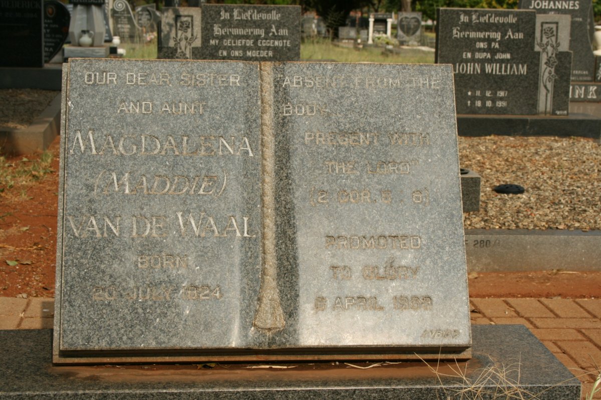 WAAL Magdalena, van de 1924-1989