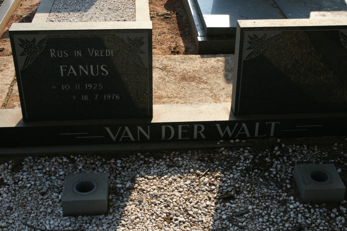 WALT Fanus, van der 1925-1976