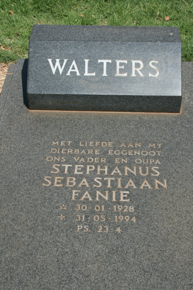 WALTERS Stephanus Sebastiaan Fanie 1928-1994