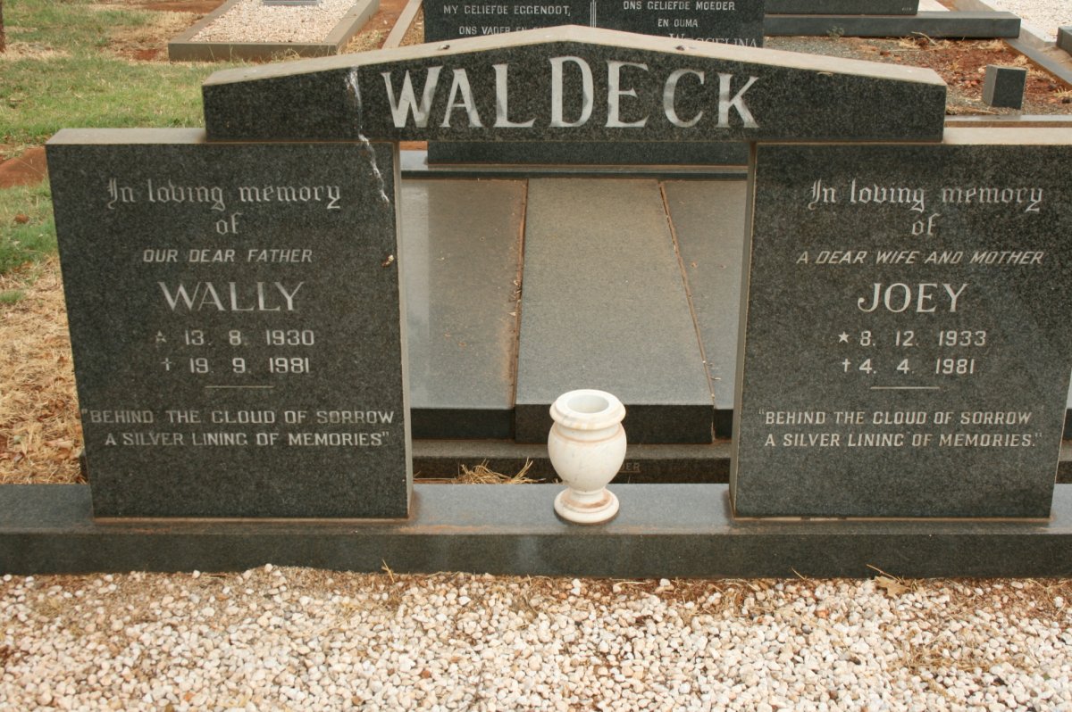 WALDECK Wally 1930-1981 &amp; Joey 1933-1981