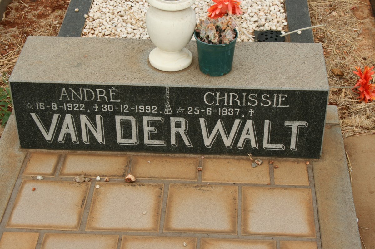 WALT André, van der 1922-1992 &amp; Chrissie 1937-