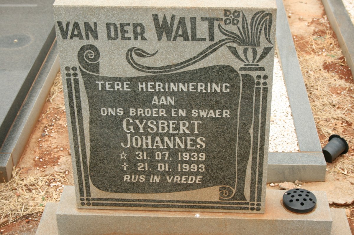 WALT Gysbert Johannes, van der 1939-1993