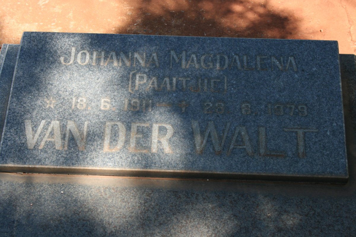 WALT Johanna Magdalena, van der 1911-1979