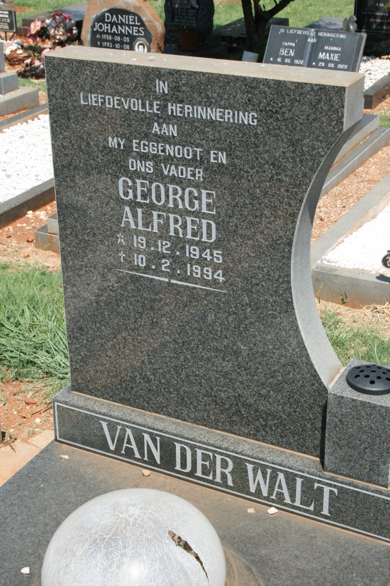 WALT George Alfred, van der 1945-1994