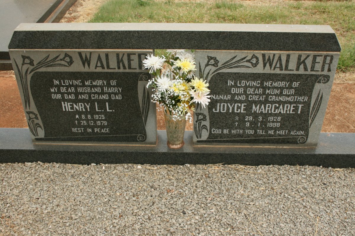 WALKER Henry L.L. 1925-1979 &amp; Joyce Margaret 1928-1998
