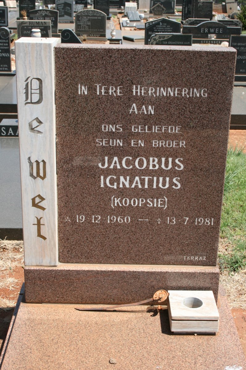 WET Jacobus Ignatius, de 1960-1981