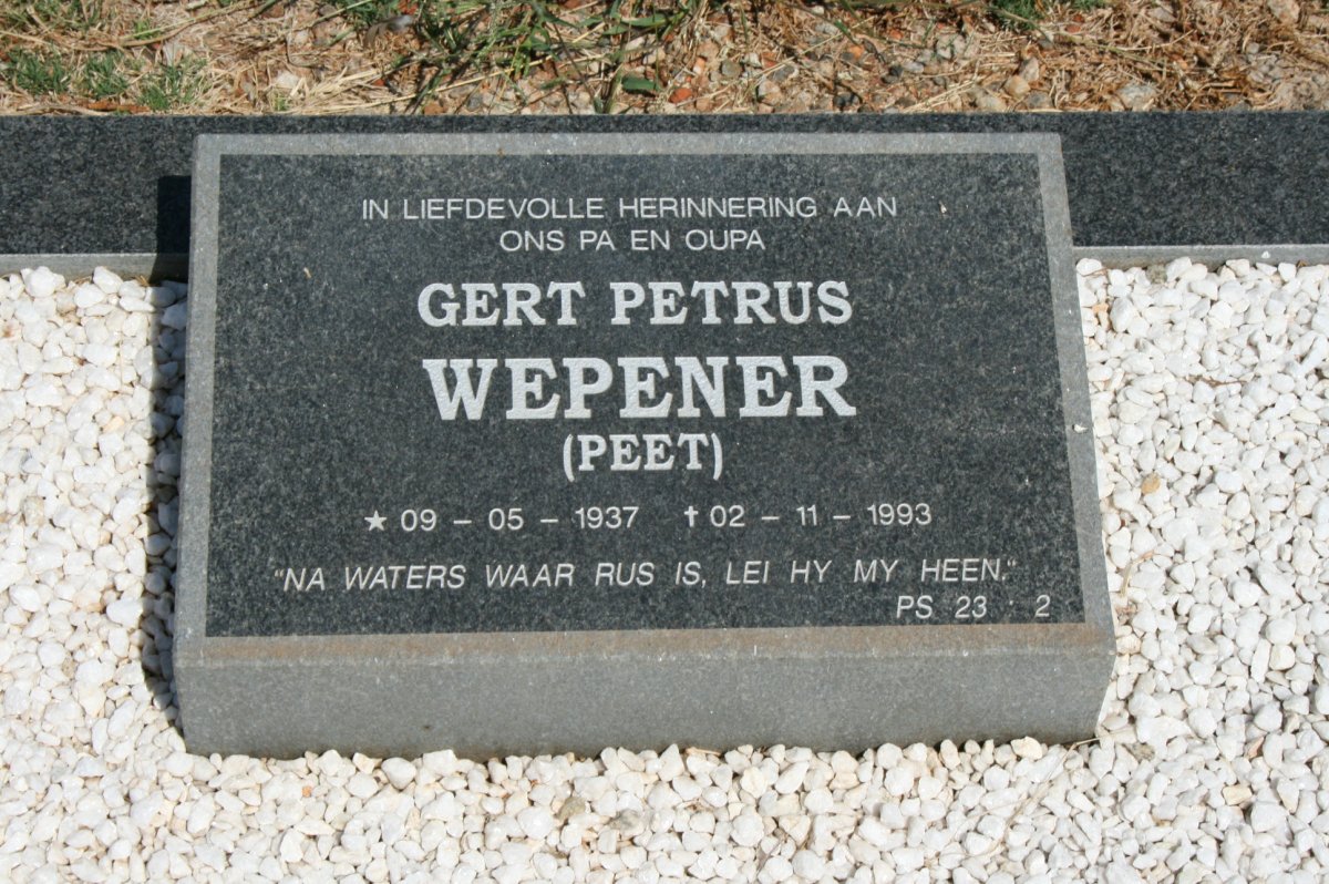 WEPENER Gert Petrus 1937-1993