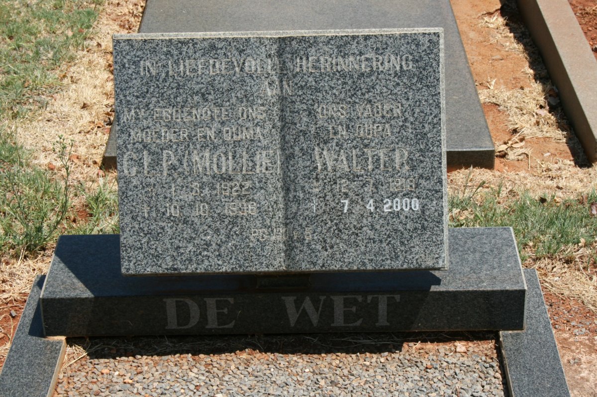 WET Walter, de 1918-2000 &amp; G.L.P. 1922-1996