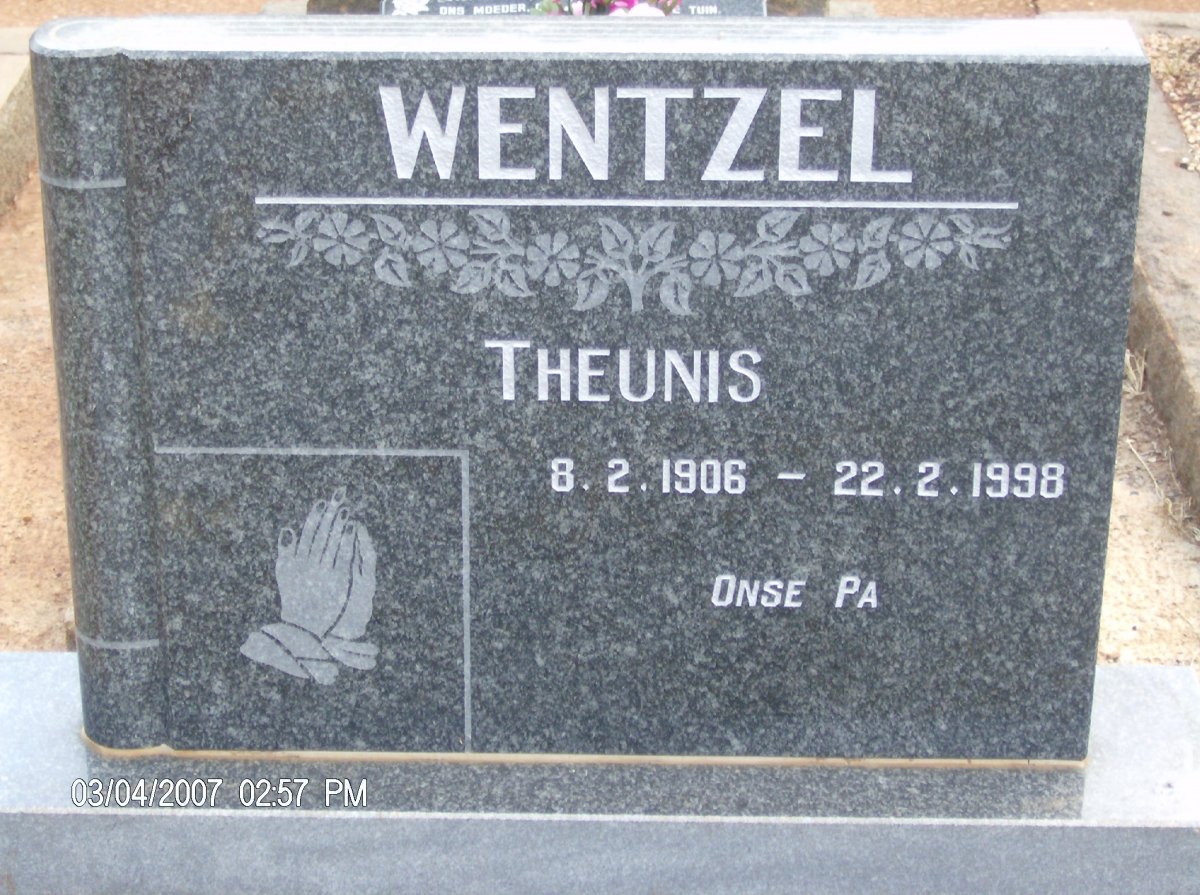 WENTZEL Theunis 1906-1998