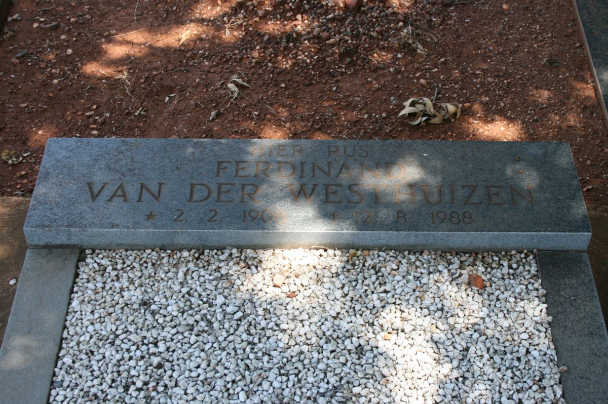 WESTHUIZEN Ferdinand, van der 1908-1988