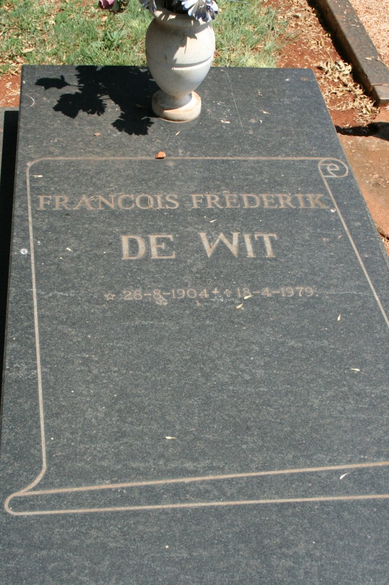 WIT Francois Frederik, de 1904-1979