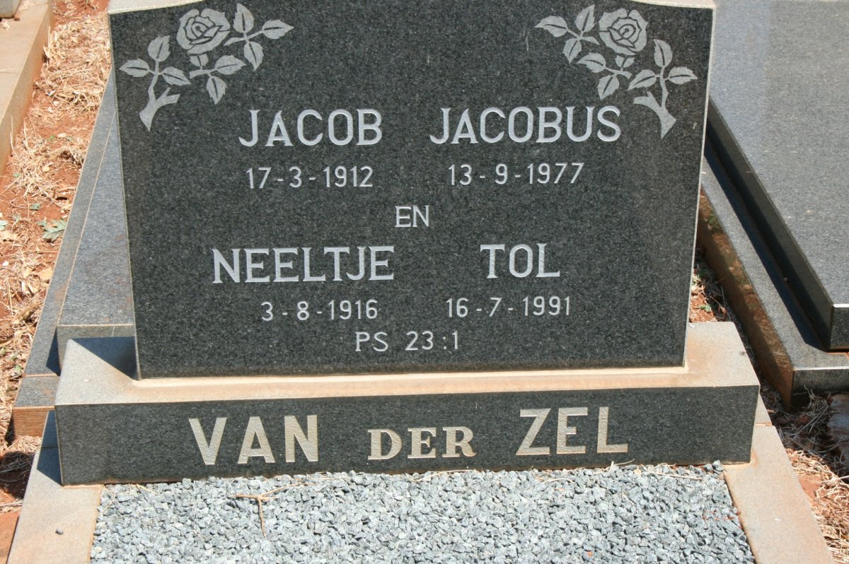 ZEL Jacob Jacobus, van der 1912-1777 &amp; Neeltje Tol 1916-1991