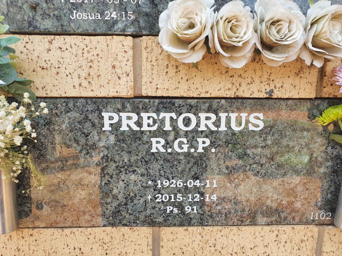 PRETORIUS R.G.P. 1926-2015
