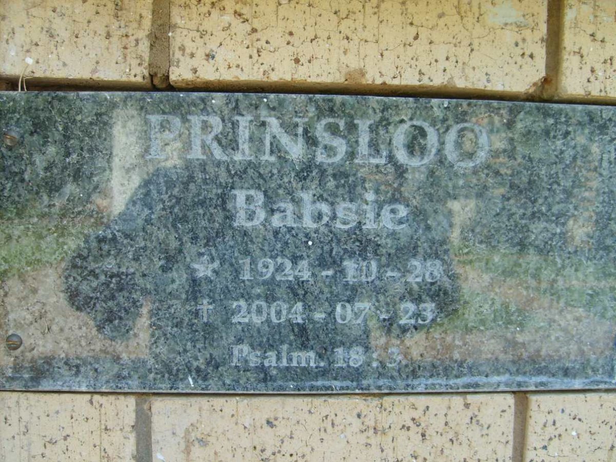 PRINSLOO Babsie 1924-2004