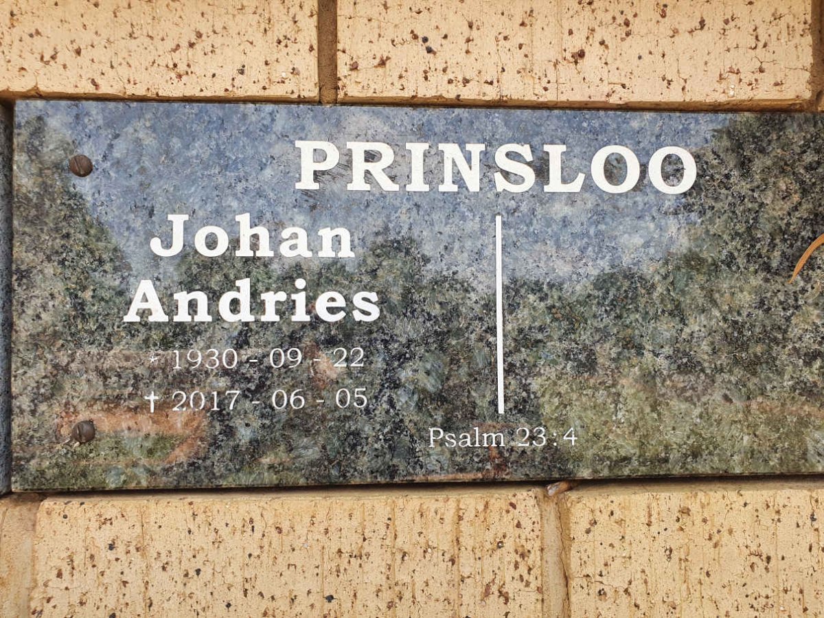 PRINSLOO Johan Andries 1930-2017