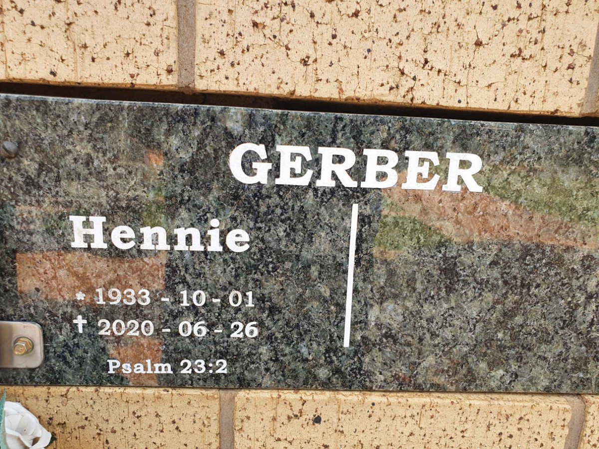 GERBER Hennie 1933-2020