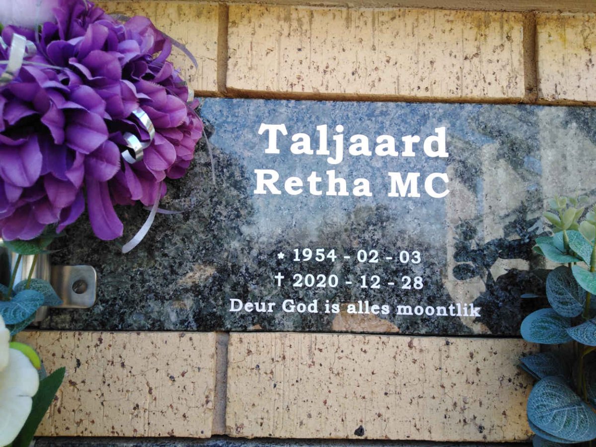 TALJAARD M.C. 1954-2020