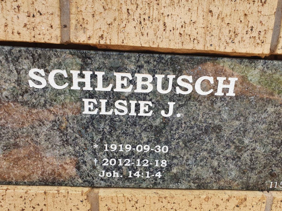 SCHLEBUSCH Elsie J. 1919-2012