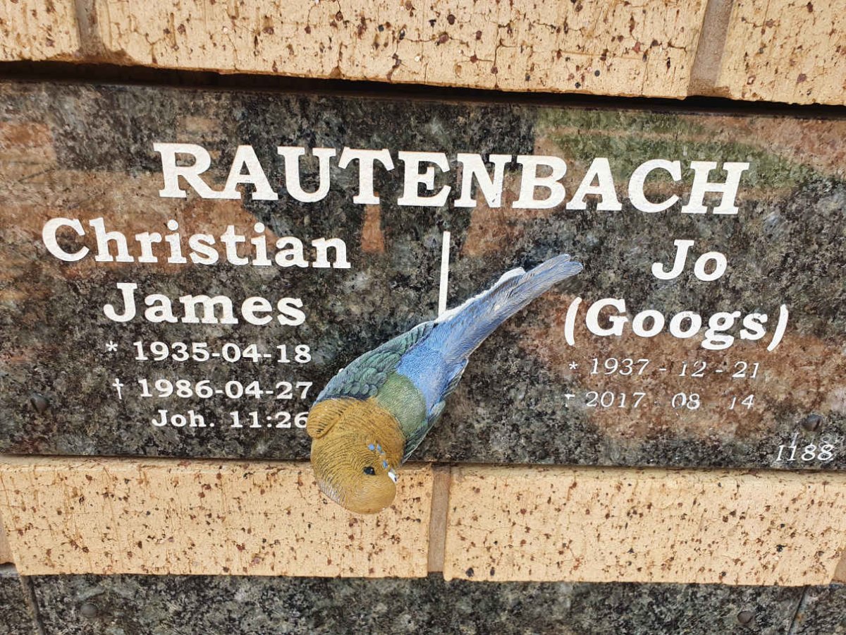 RAUTENBACH Christian James 1935-1986 &amp; Jo 1937-2017