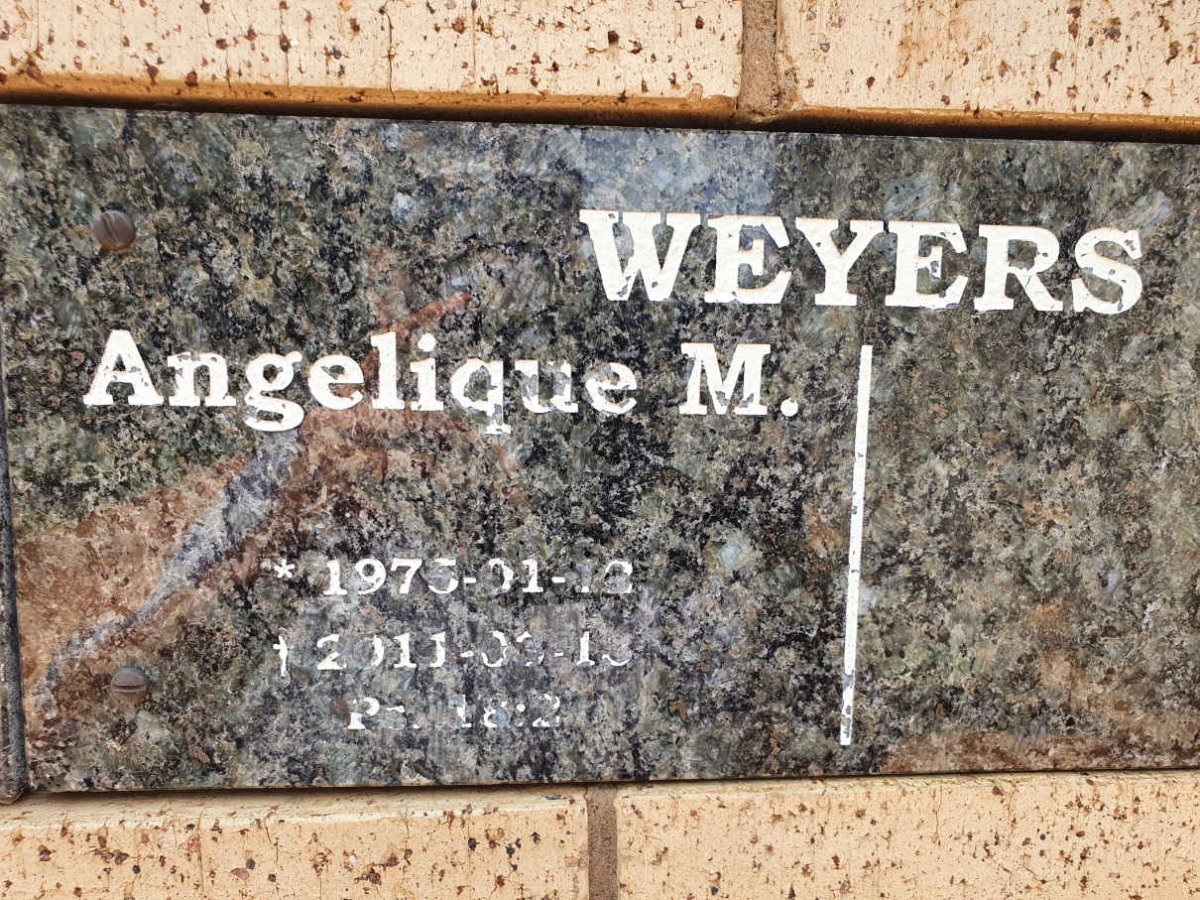 WEYERS Angelique M. 1975-2011