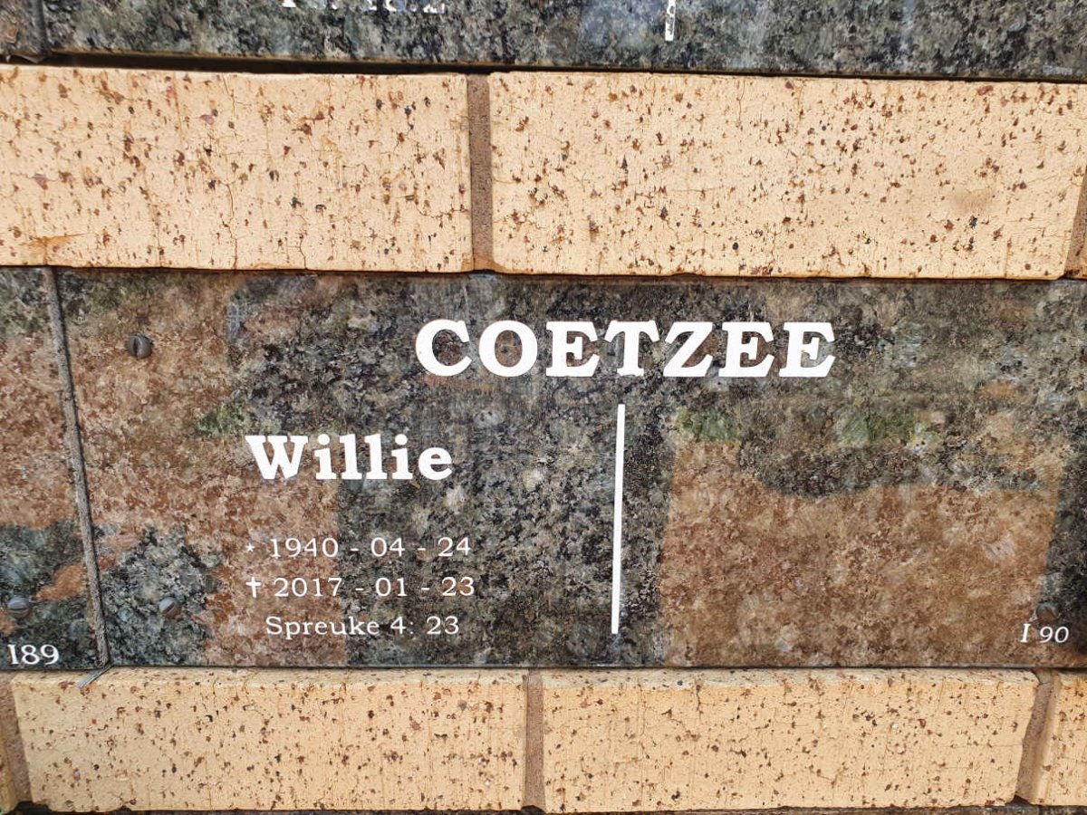 COETZEE Willie 1940-2017