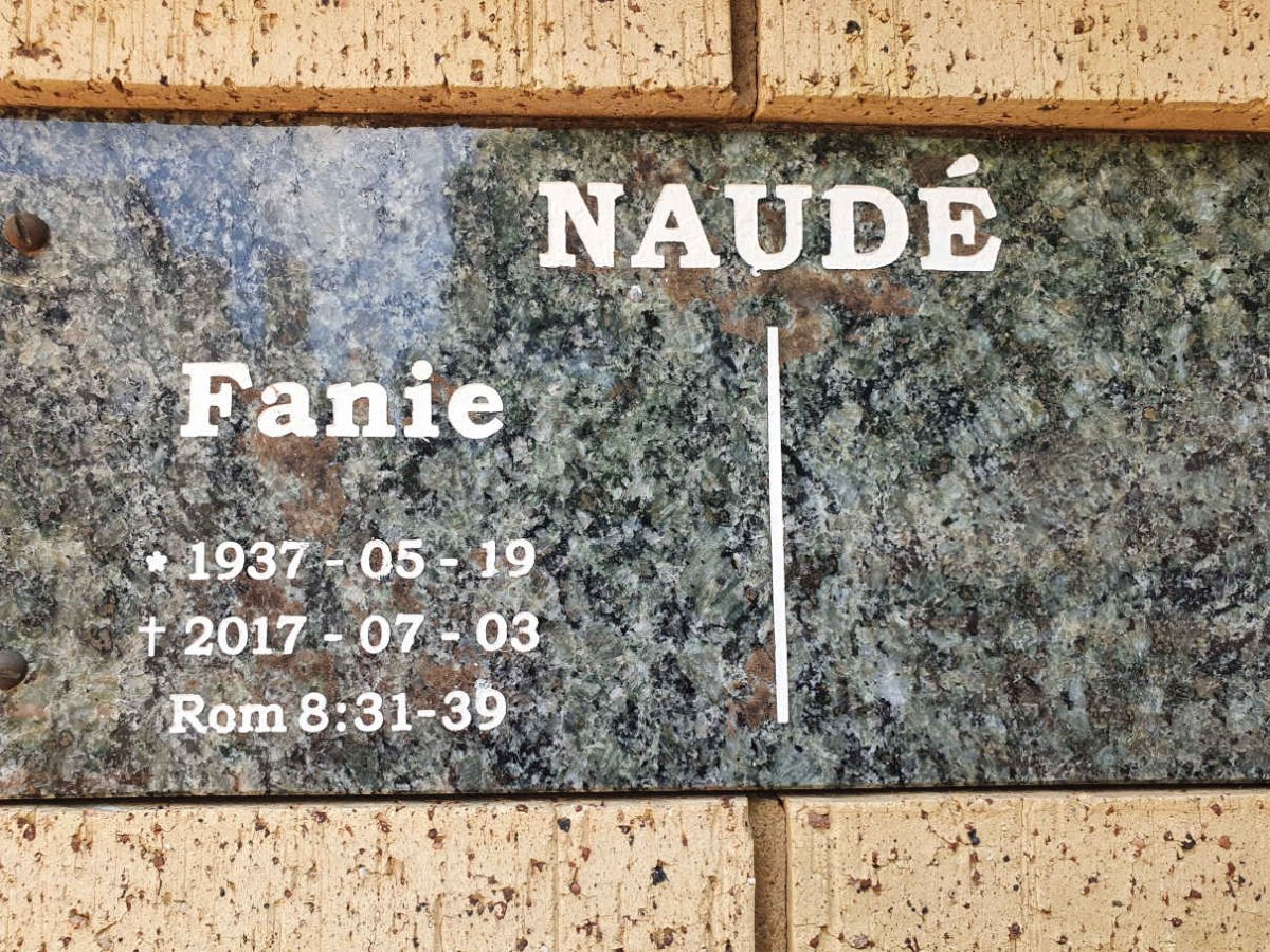 NAUDE Fanie 1937-2017