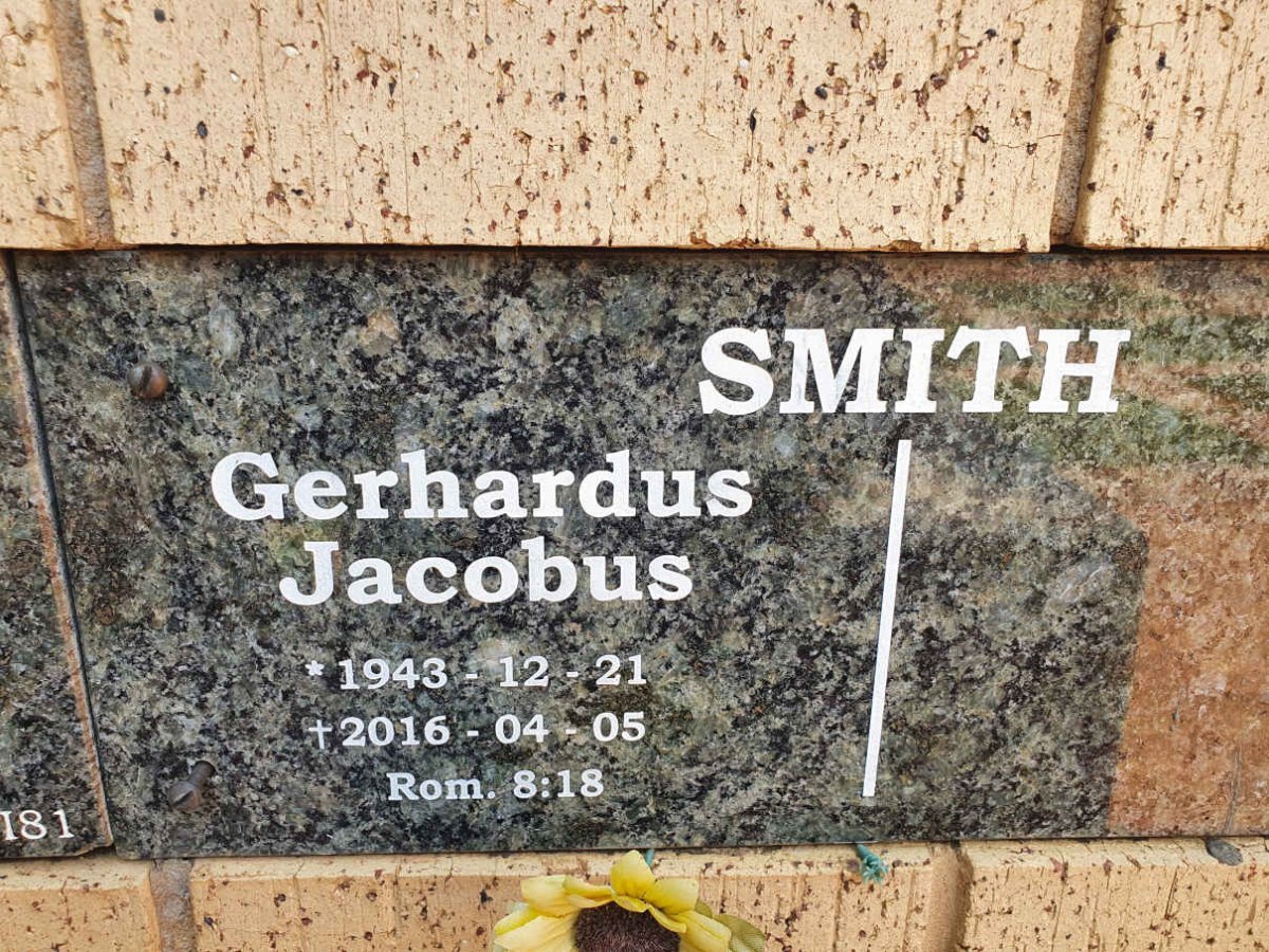 SMITH Gerhardus Jacobus 1943-2016