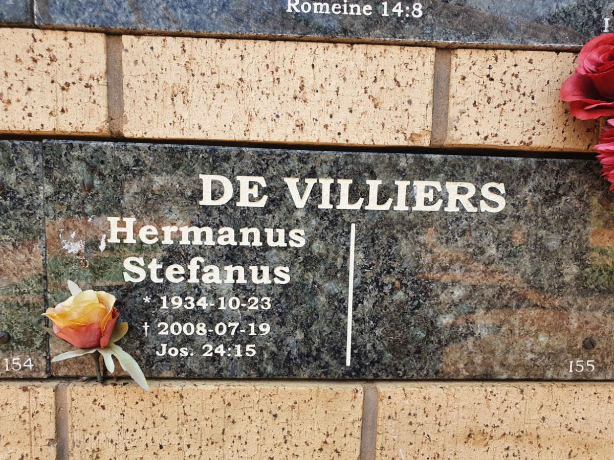 VILLIERS Hermanus Stefanus, de 1934-2008