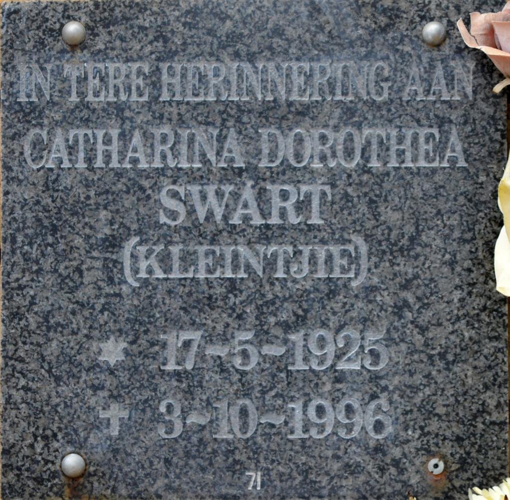 SWART Catharina Dorothea 1925-1996