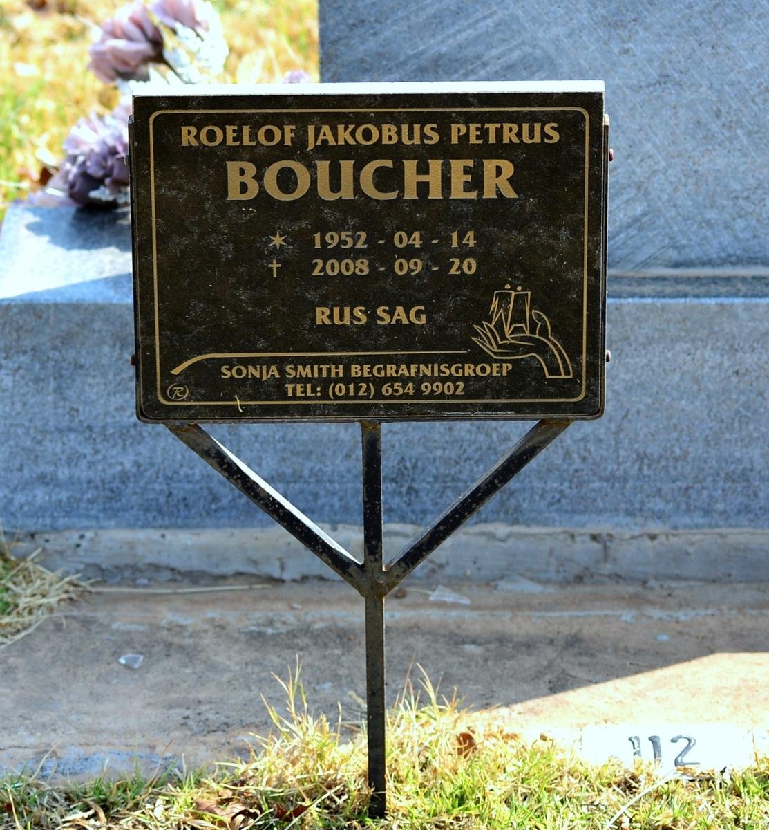 BOUCHER Roelof Jakobus Petrus 1952-2008