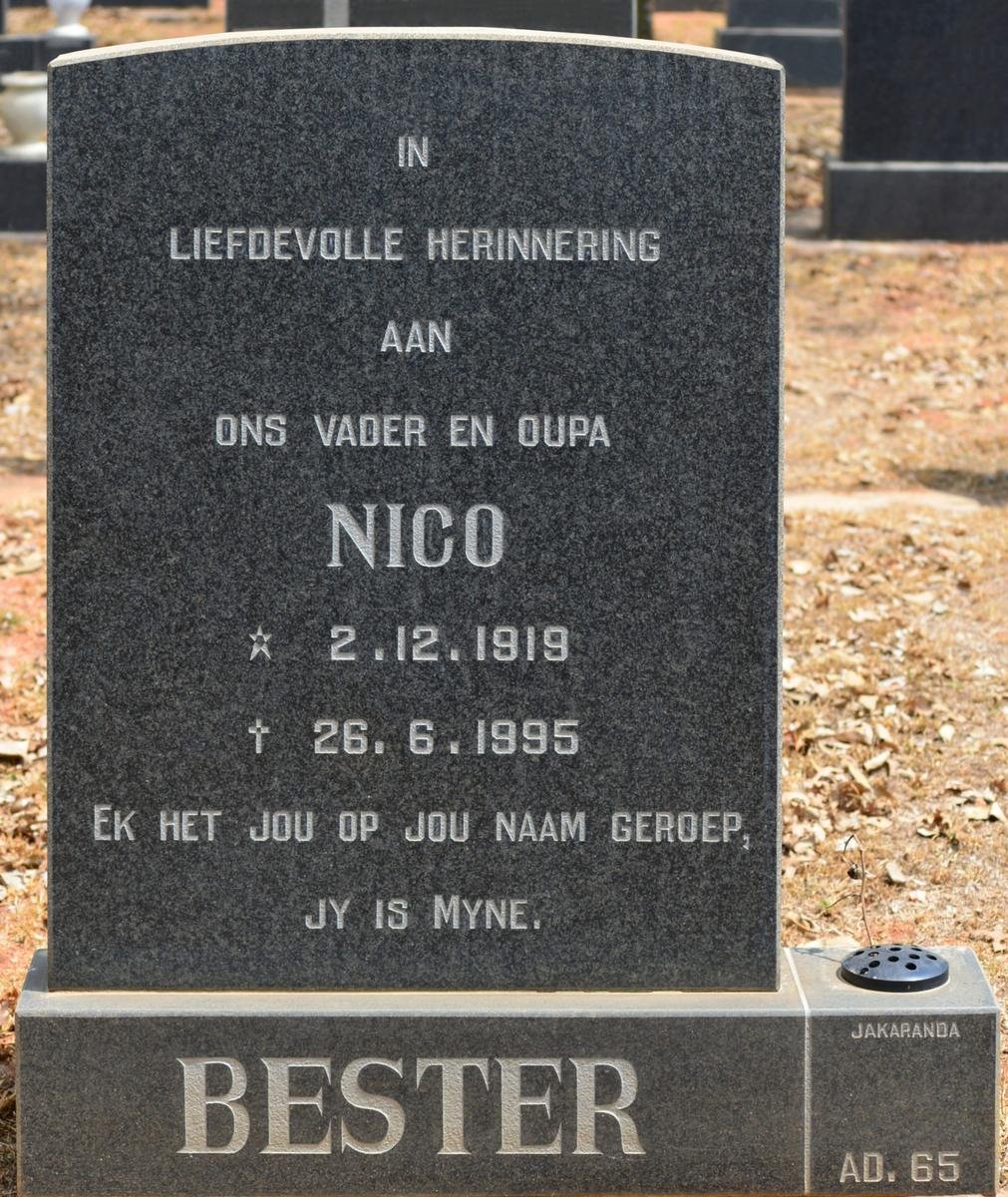 BESTER Nico 1919-1995