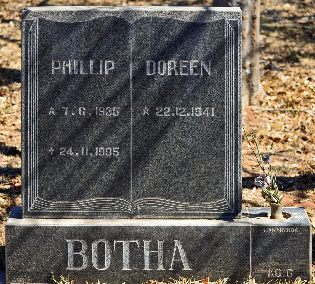 BOTHA Phillip 1935-1995 &amp; Doreen 1941-