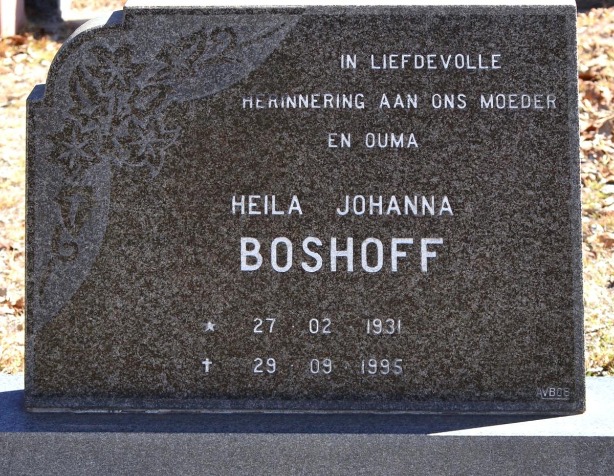 BOSHOFF Heila Johanna 1931-1995