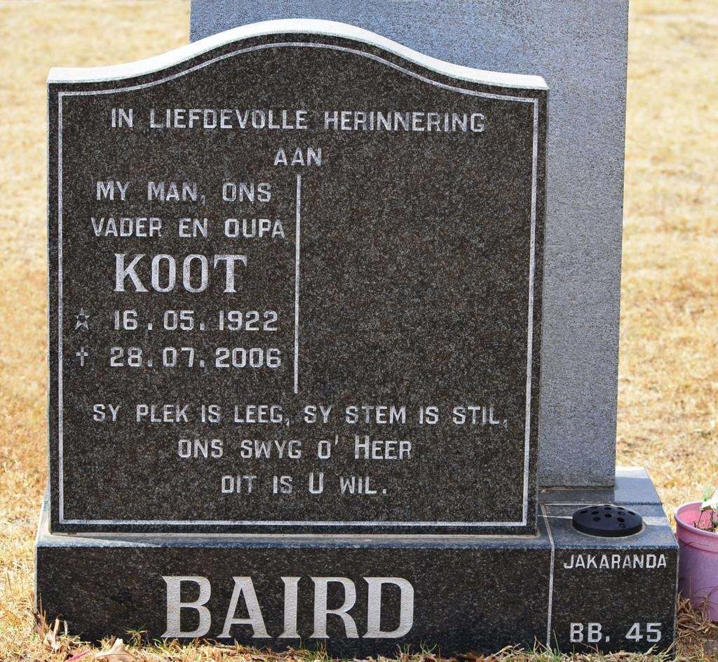 BAIRD Koot 1922-2006