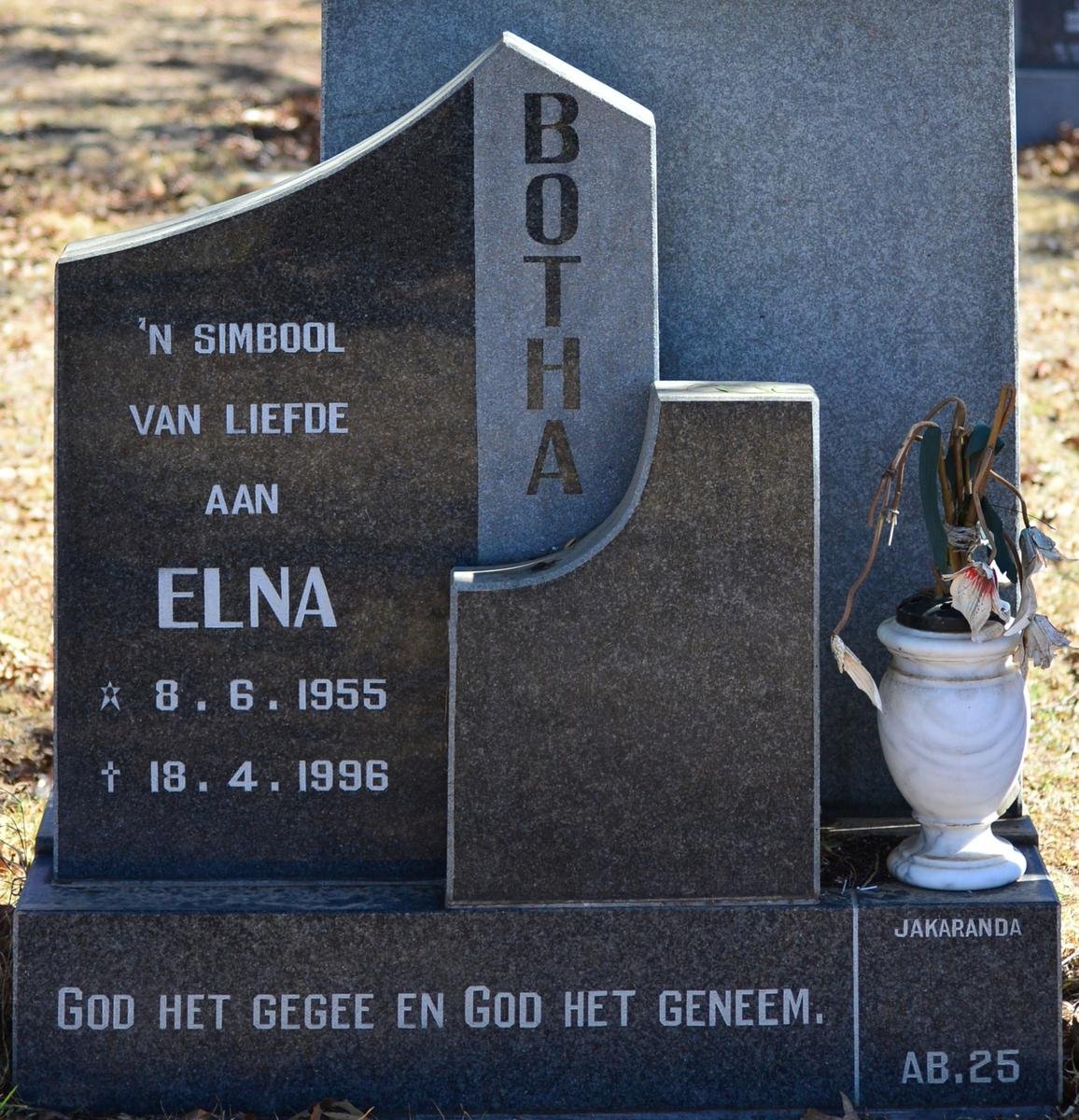 BOTHA Elna 1955-1996