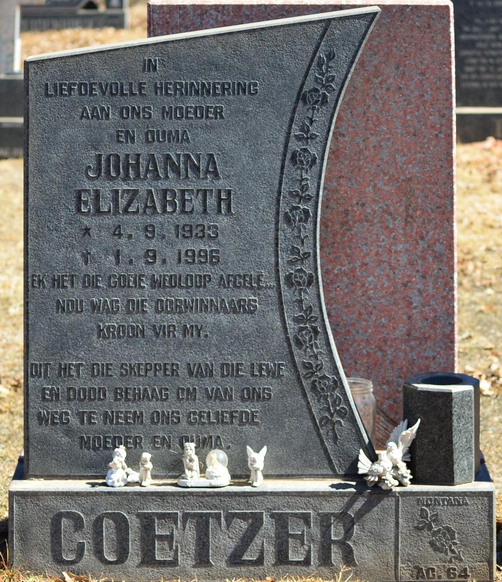 COETZER Johanna Elizabeth 1933-1996