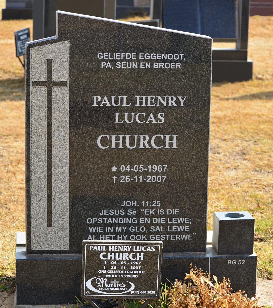 CHURCH Paul Henry Lucas 1967-2007