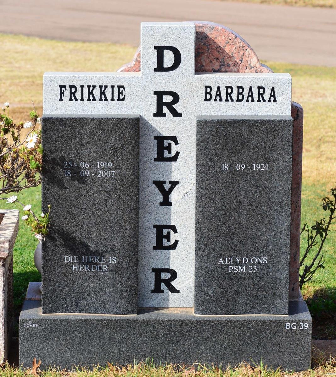 DREYER Frikkie 1919-2007 &amp; Barbara 1924-