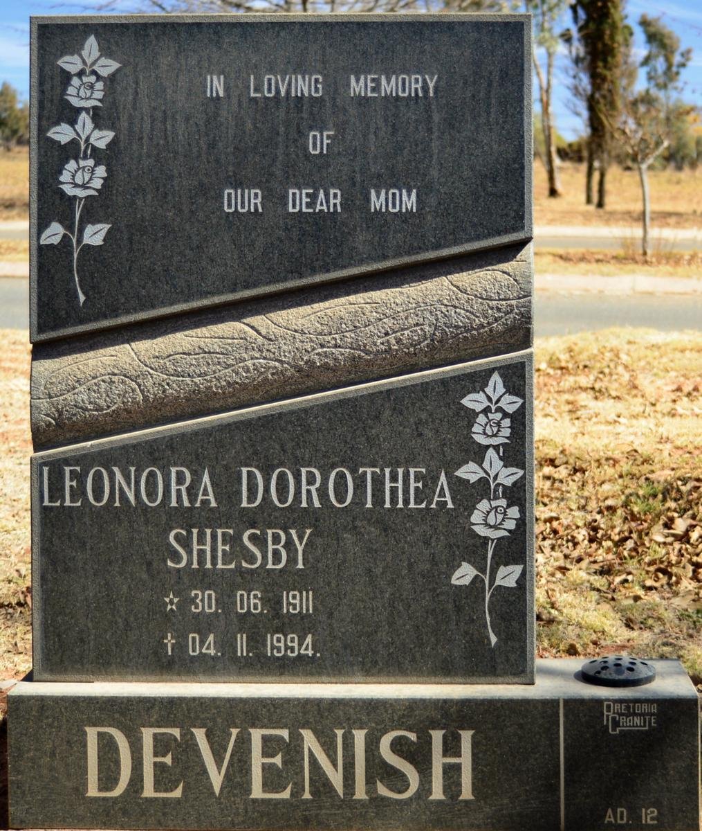 DEVENISH Leonora Dorothea Shesby 1911-1994