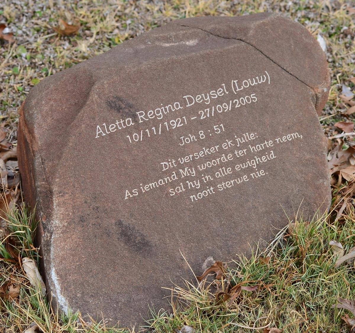 DEYSEL Aletta Regina nee LOUW 1921-2005