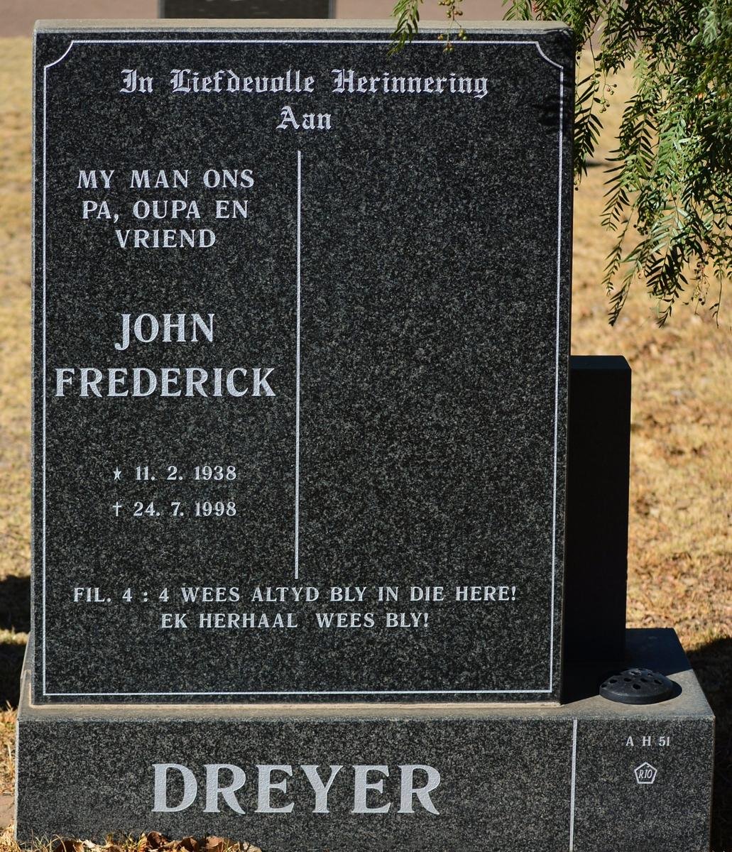 DREYER John Frederick 1938-1998