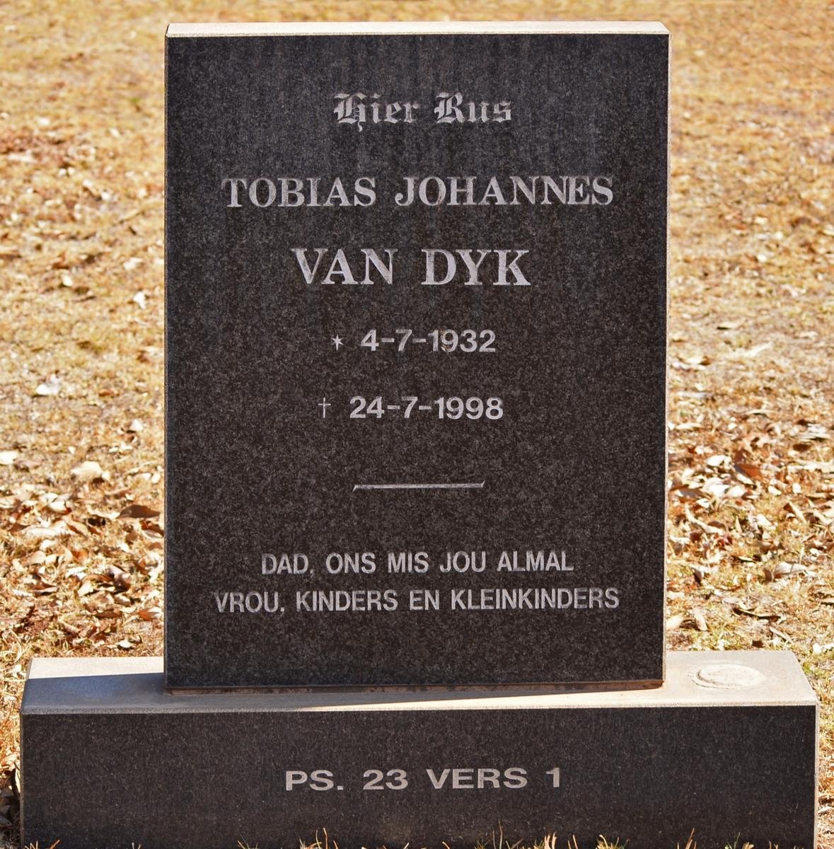 DYK Tobias Johannes, van 1932-1998